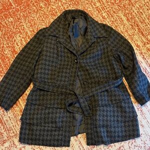 Cynthia Rowley Black Textured Coat